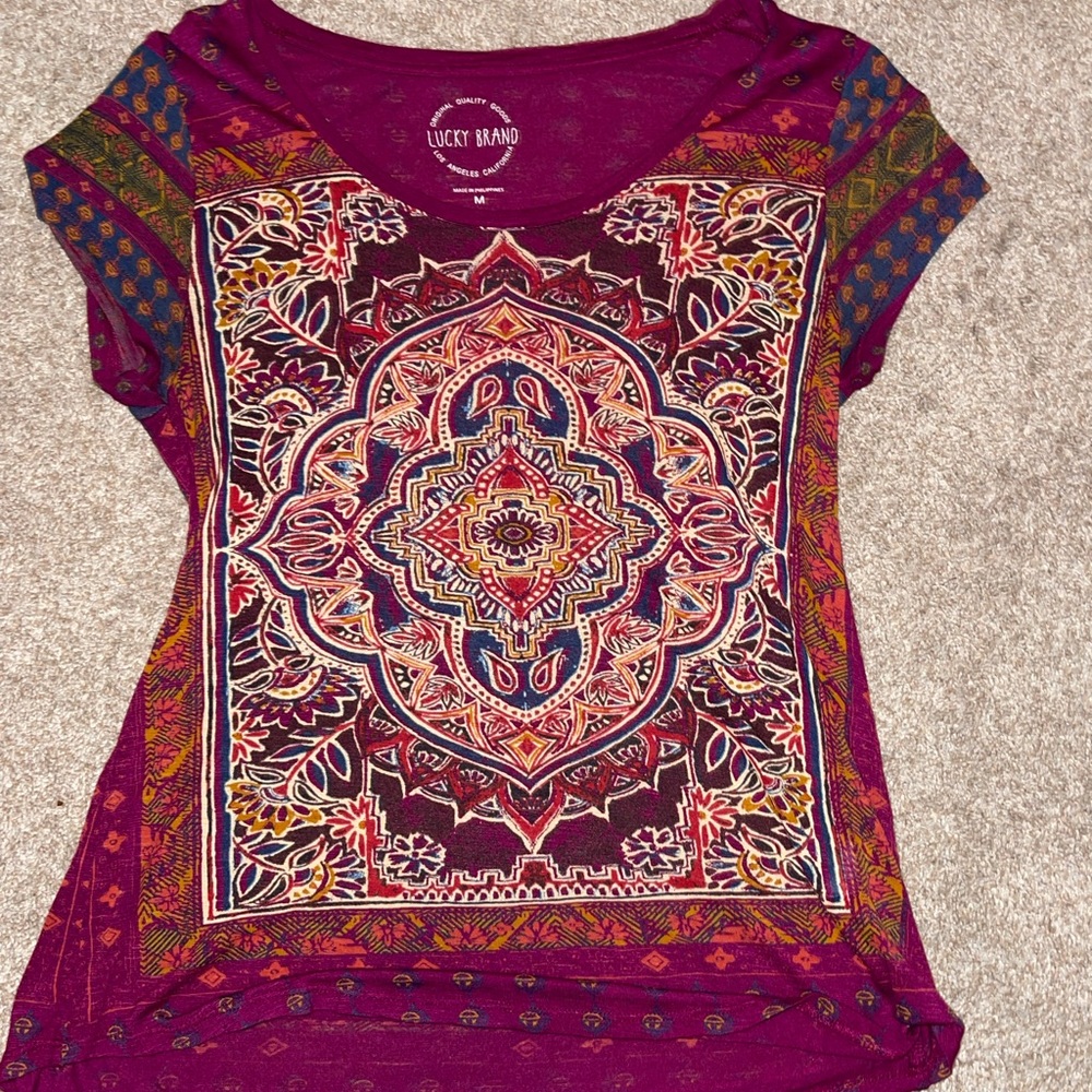 Lucky Brand multi-color bohemian shirt